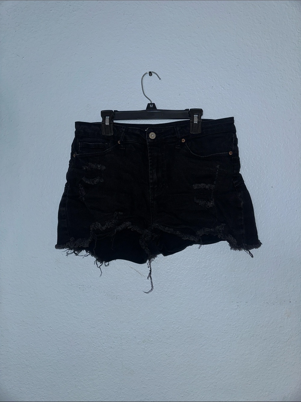 S.O.N.G Black Curvy High-Rise Denim Shorts Size: 13/31